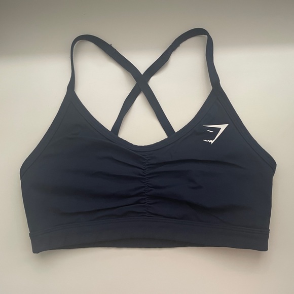 Gymshark Other - Gymshark Navy Blue Ruched Sports Bra